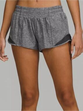 Lululemon Hotty Hot Low Rise 2.5” Short in Heathered Grey